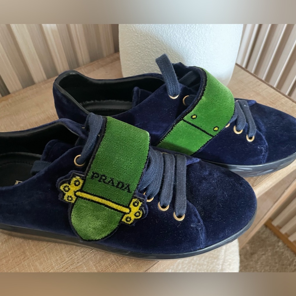 Prada Blue and Green Women's Sneakers